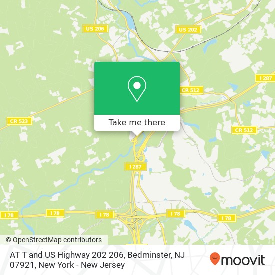 AT T and US Highway 202 206, Bedminster, NJ 07921 map