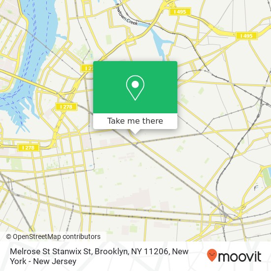 Mapa de Melrose St Stanwix St, Brooklyn, NY 11206