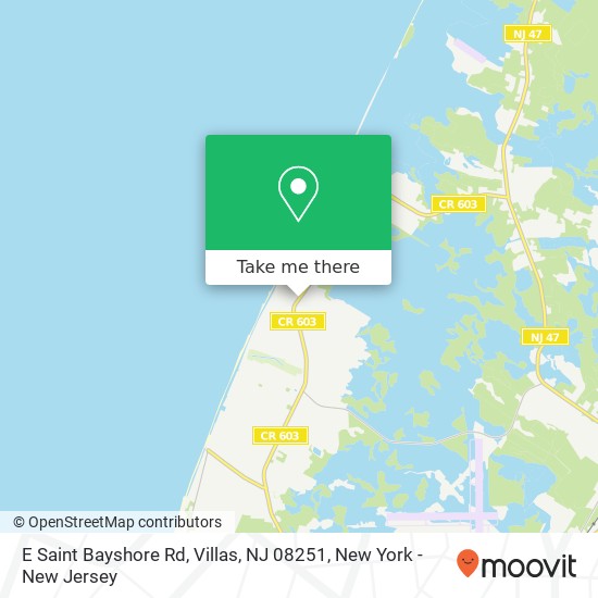 Mapa de E Saint Bayshore Rd, Villas, NJ 08251