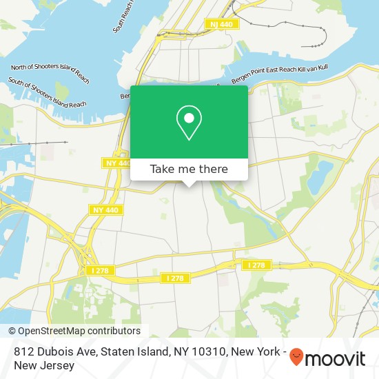 Mapa de 812 Dubois Ave, Staten Island, NY 10310