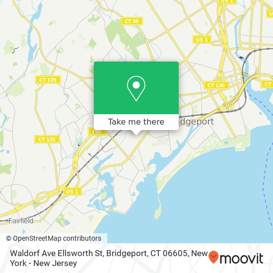 Mapa de Waldorf Ave Ellsworth St, Bridgeport, CT 06605