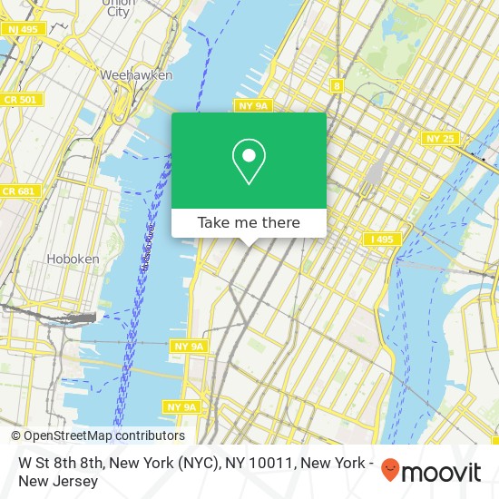 Mapa de W St 8th 8th, New York (NYC), NY 10011
