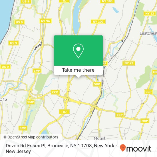 Mapa de Devon Rd Essex Pl, Bronxville, NY 10708