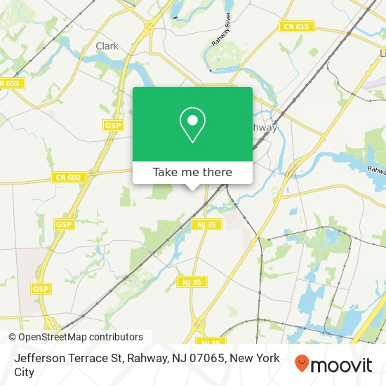 Mapa de Jefferson Terrace St, Rahway, NJ 07065