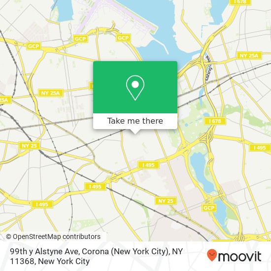 Mapa de 99th y Alstyne Ave, Corona (New York City), NY 11368