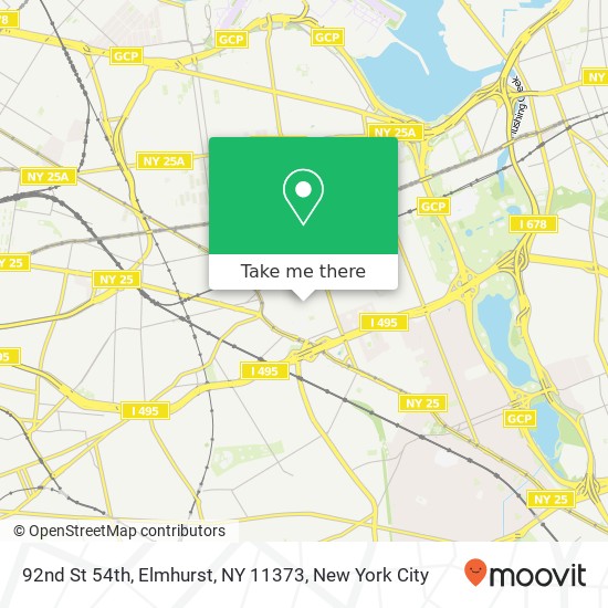 Mapa de 92nd St 54th, Elmhurst, NY 11373