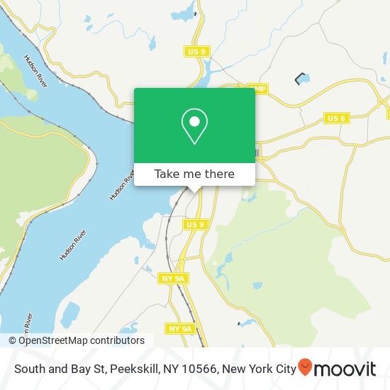 Mapa de South and Bay St, Peekskill, NY 10566