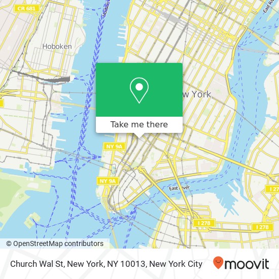 Church Wal St, New York, NY 10013 map