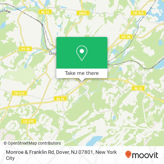 Mapa de Monroe & Franklin Rd, Dover, NJ 07801