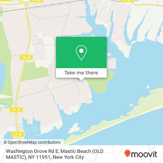 Washington Grove Rd E, Mastic Beach (OLD MASTIC), NY 11951 map