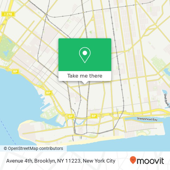 Mapa de Avenue 4th, Brooklyn, NY 11223