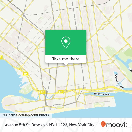 Mapa de Avenue 5th St, Brooklyn, NY 11223