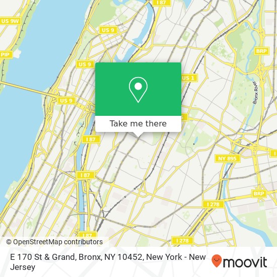 E 170 St & Grand, Bronx, NY 10452 map
