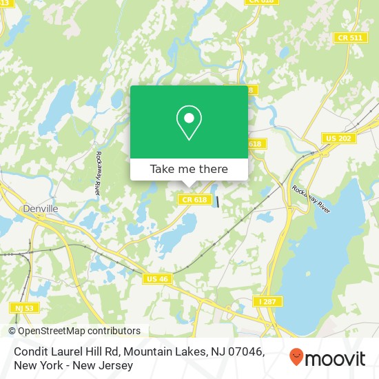 Condit Laurel Hill Rd, Mountain Lakes, NJ 07046 map