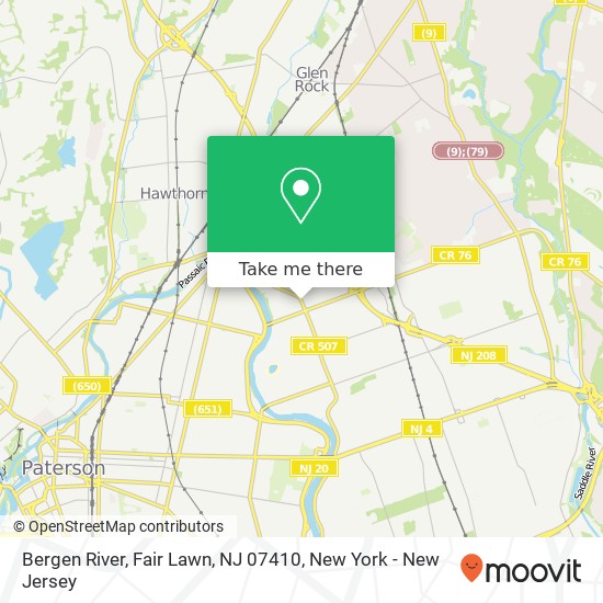 Mapa de Bergen River, Fair Lawn, NJ 07410