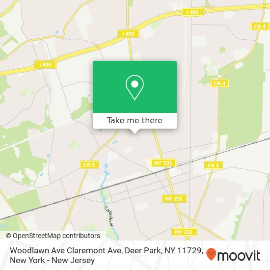 Woodlawn Ave Claremont Ave, Deer Park, NY 11729 map