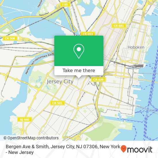 Mapa de Bergen Ave & Smith, Jersey City, NJ 07306