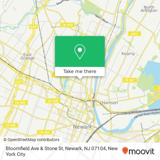 Bloomfield Ave & Stone St, Newark, NJ 07104 map