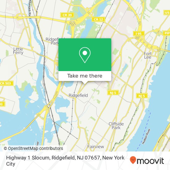 Mapa de Highway 1 Slocum, Ridgefield, NJ 07657