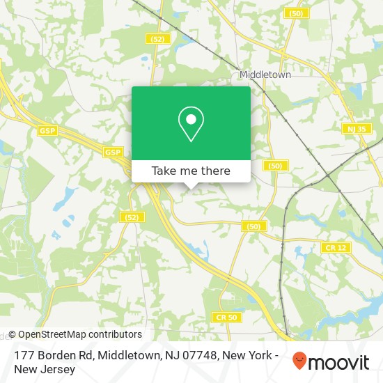 Mapa de 177 Borden Rd, Middletown, NJ 07748