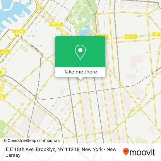Mapa de E E 18th Ave, Brooklyn, NY 11218