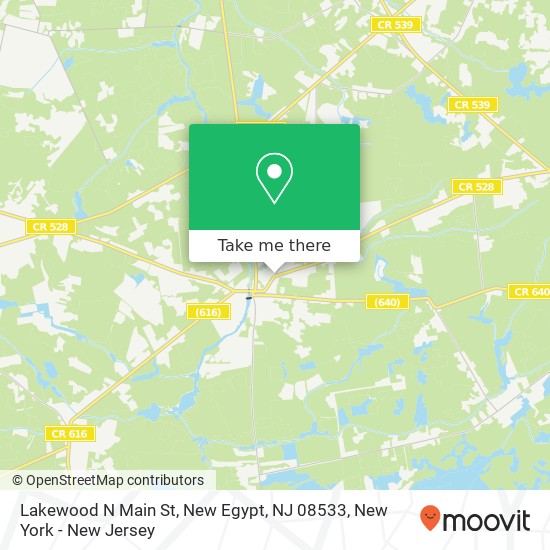 Mapa de Lakewood N Main St, New Egypt, NJ 08533