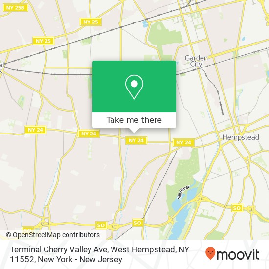 Mapa de Terminal Cherry Valley Ave, West Hempstead, NY 11552