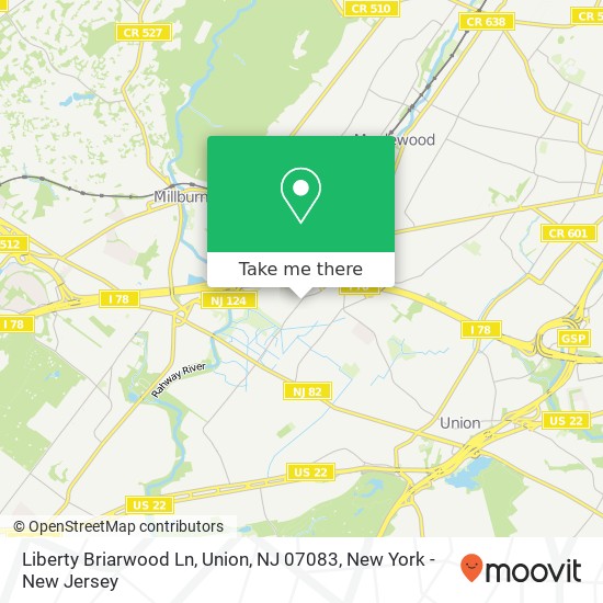 Mapa de Liberty Briarwood Ln, Union, NJ 07083