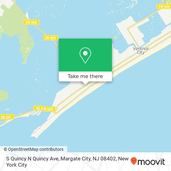 Mapa de S Quincy N Quincy Ave, Margate City, NJ 08402