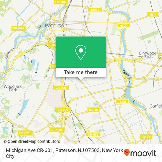 Michigan Ave CR-601, Paterson, NJ 07503 map