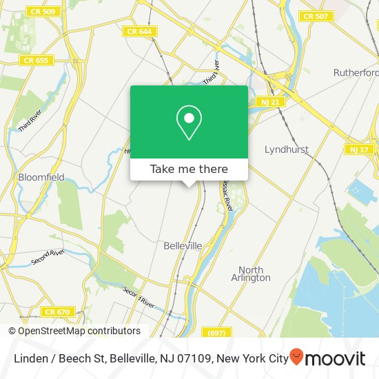 Linden / Beech St, Belleville, NJ 07109 map