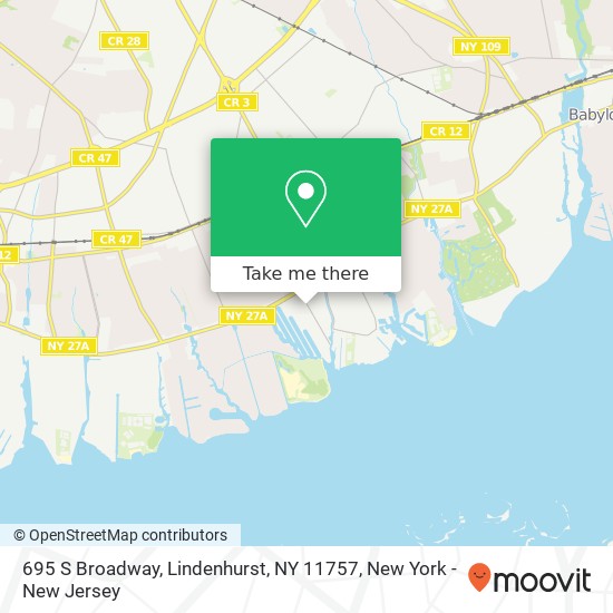 Mapa de 695 S Broadway, Lindenhurst, NY 11757