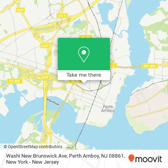 Mapa de Washi New Brunswick Ave, Perth Amboy, NJ 08861
