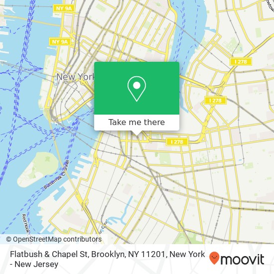 Mapa de Flatbush & Chapel St, Brooklyn, NY 11201
