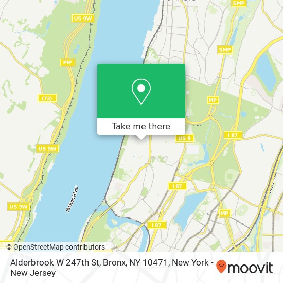 Mapa de Alderbrook W 247th St, Bronx, NY 10471
