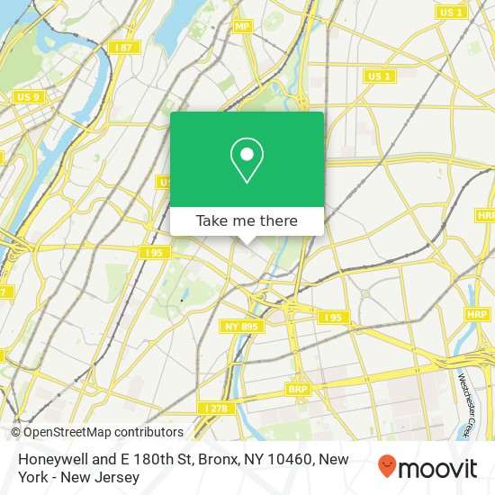 Mapa de Honeywell and E 180th St, Bronx, NY 10460