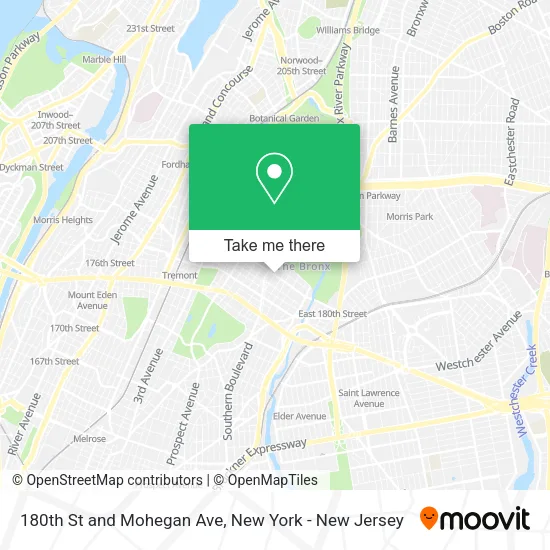 Mapa de 180th St and Mohegan Ave