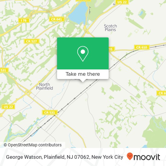 Mapa de George Watson, Plainfield, NJ 07062