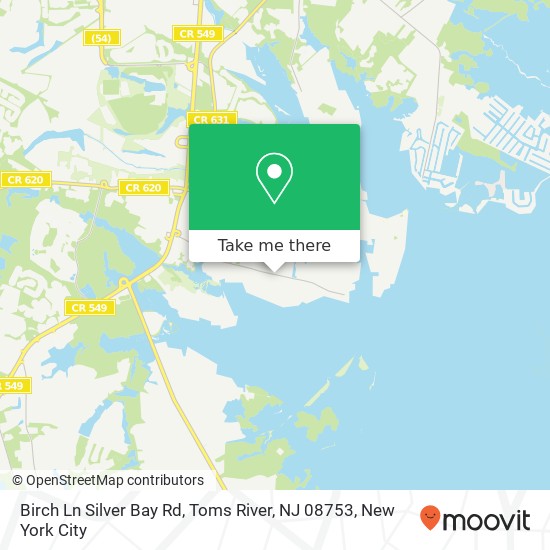 Mapa de Birch Ln Silver Bay Rd, Toms River, NJ 08753