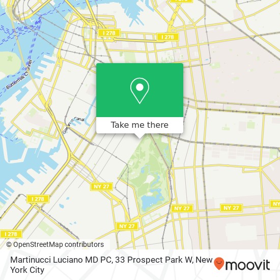 Mapa de Martinucci Luciano MD PC, 33 Prospect Park W
