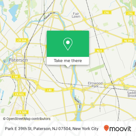 Park E 39th St, Paterson, NJ 07504 map