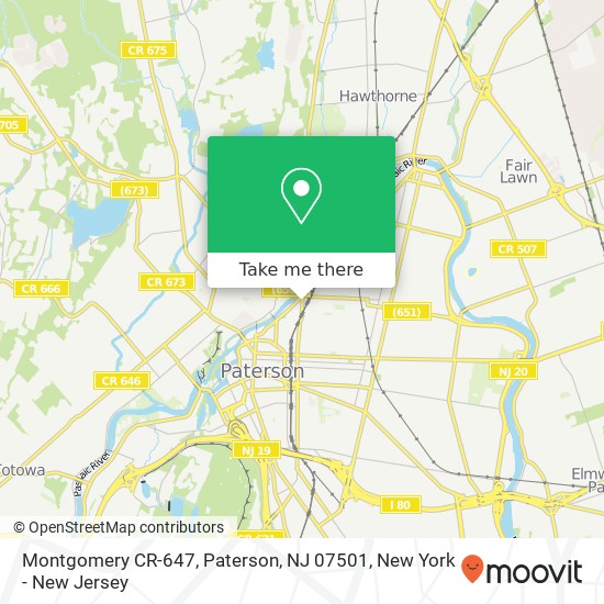 Mapa de Montgomery CR-647, Paterson, NJ 07501