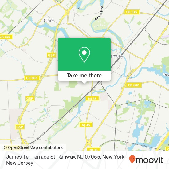 Mapa de James Ter Terrace St, Rahway, NJ 07065