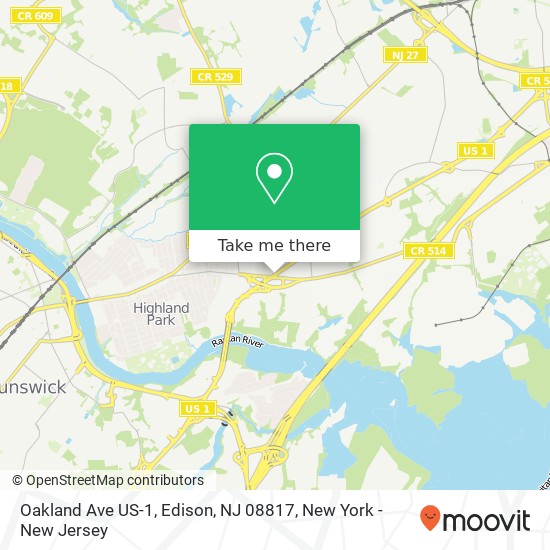 Oakland Ave US-1, Edison, NJ 08817 map