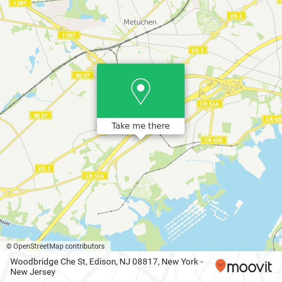 Mapa de Woodbridge Che St, Edison, NJ 08817