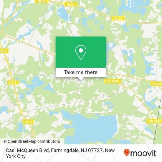 Mapa de Casi McQueen Blvd, Farmingdale, NJ 07727
