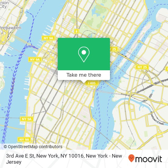 Mapa de 3rd Ave E St, New York, NY 10016