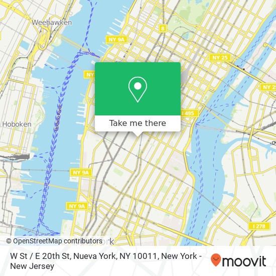 Mapa de W St / E 20th St, Nueva York, NY 10011