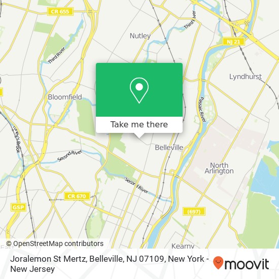 Mapa de Joralemon St Mertz, Belleville, NJ 07109