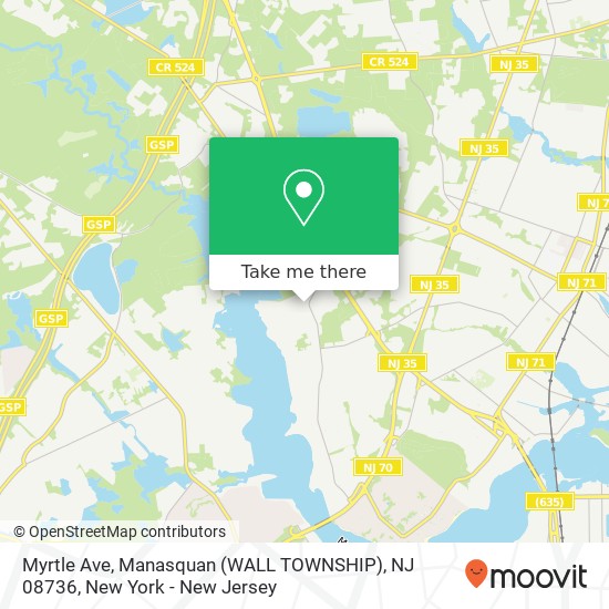 Mapa de Myrtle Ave, Manasquan (WALL TOWNSHIP), NJ 08736